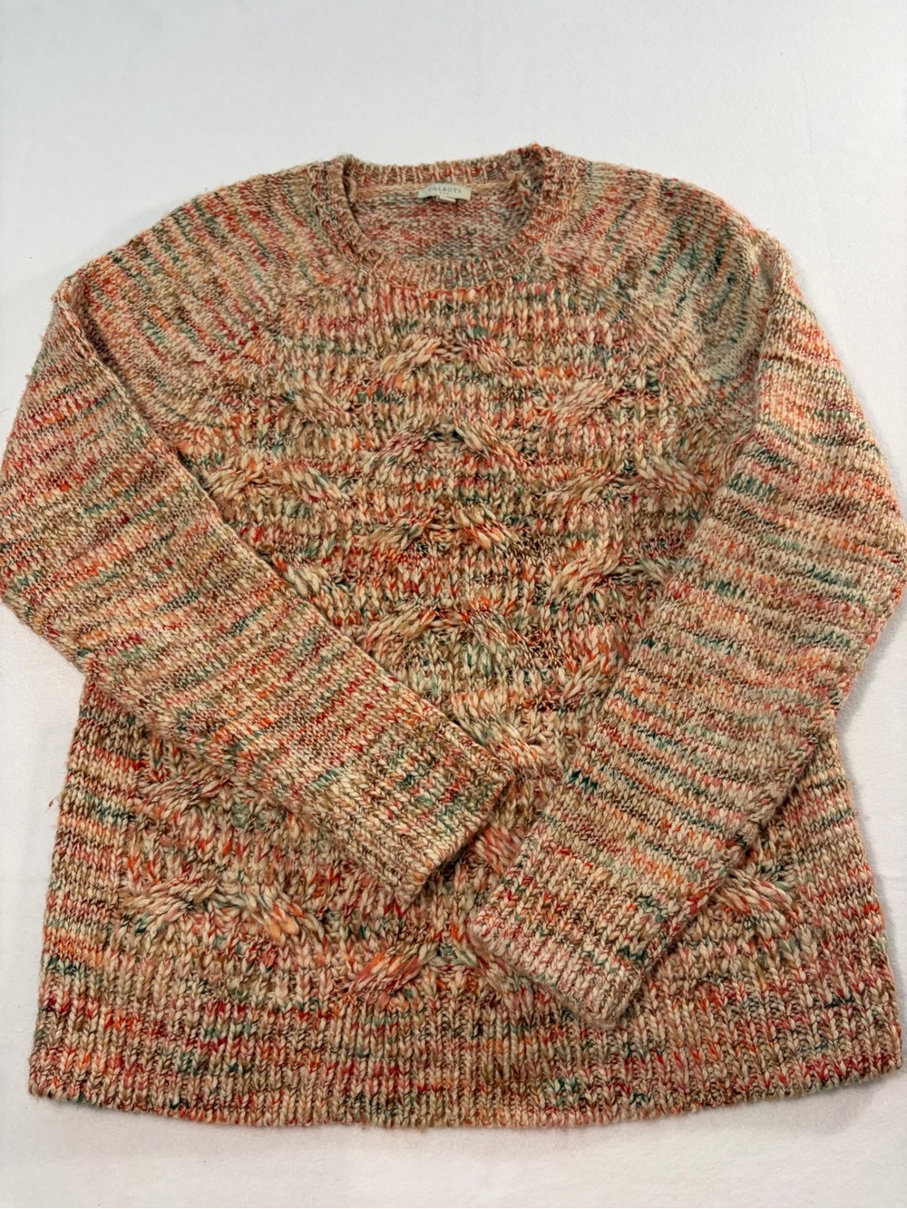 Talbots Women’s Multicolor Cable Knit Sweater - Beige Blend